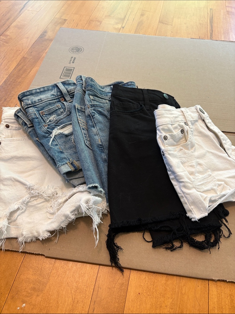 Mixed Denim & Black Distressed Shorts and Skirts  000-Xsmall
